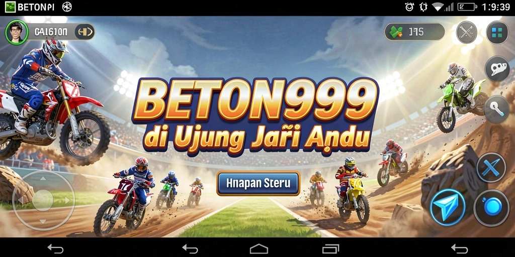 Tampilan gameplay balapan yang mendebarkan di BETON999.