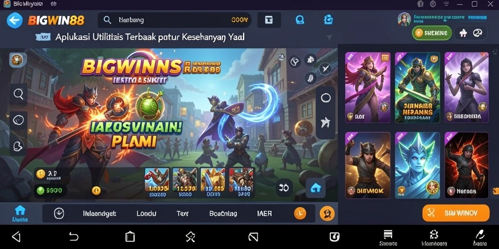 Tampilan antarmuka pengguna aplikasi BIGWIN88 yang ramah dan menarik.