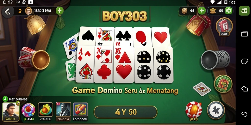 Tampilan gameplay seru dalam permainan Domino BOY303.