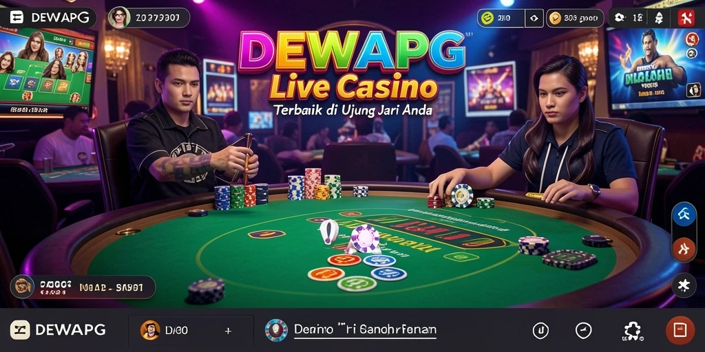 Screenshot gameplay DEWAPG yang menampilkan dealer langsung dan interaksi pemain.