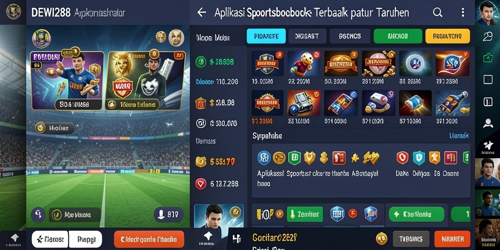 Tampilan menarik pada aplikasi DEWI288 dengan fitur taruhan live.