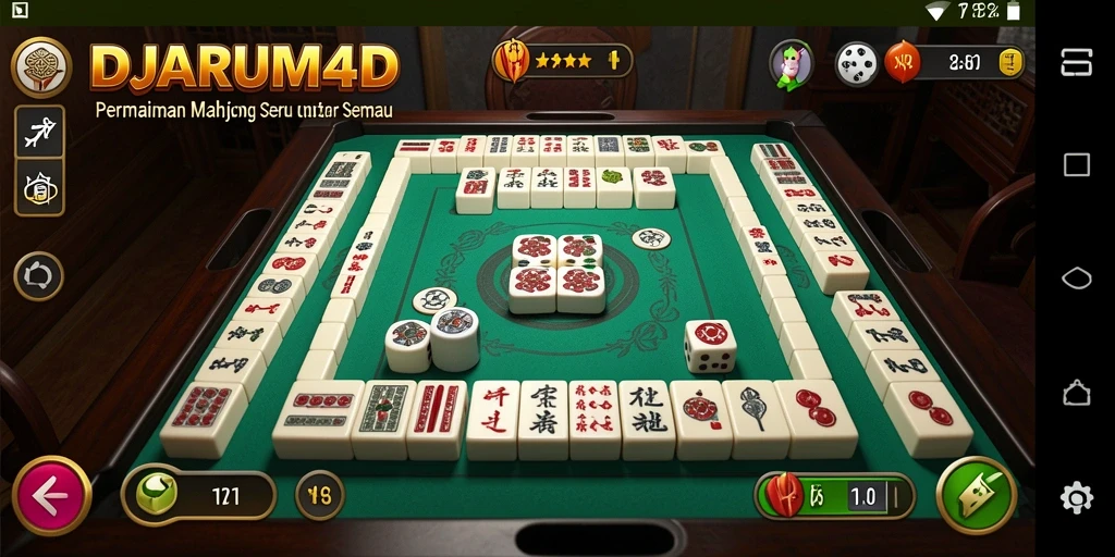 Screenshot utama DJARUM4D menunjukkan gameplay Mahjong yang menarik dan interaktif.
