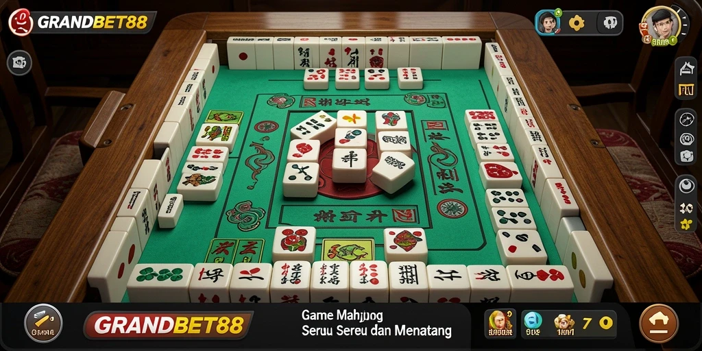 Tampilan menarik dari gameplay Mahjong yang dinamis.