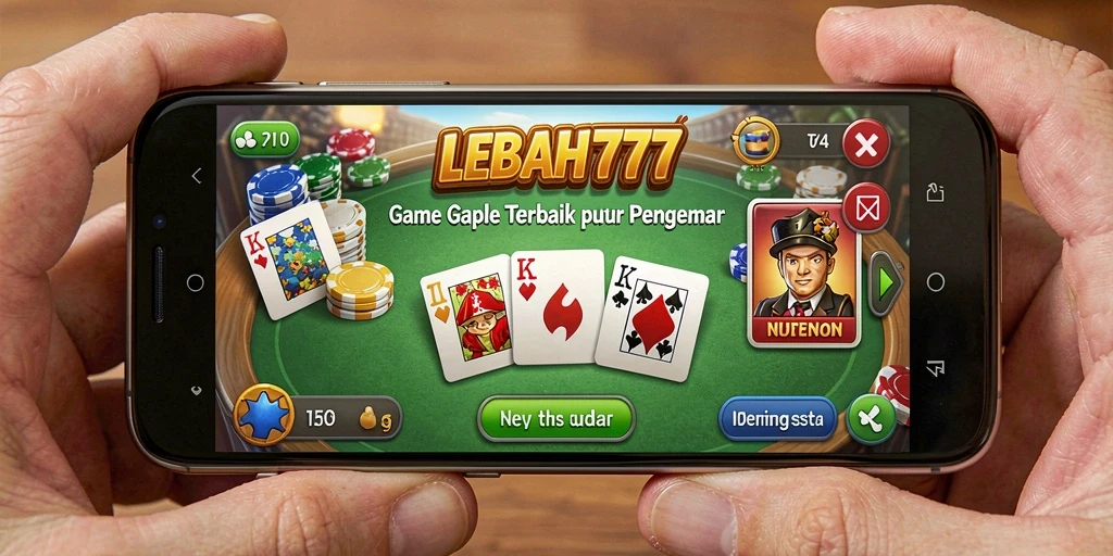 Tampilan gameplay seru LEBAH777 saat bermain Gaple.