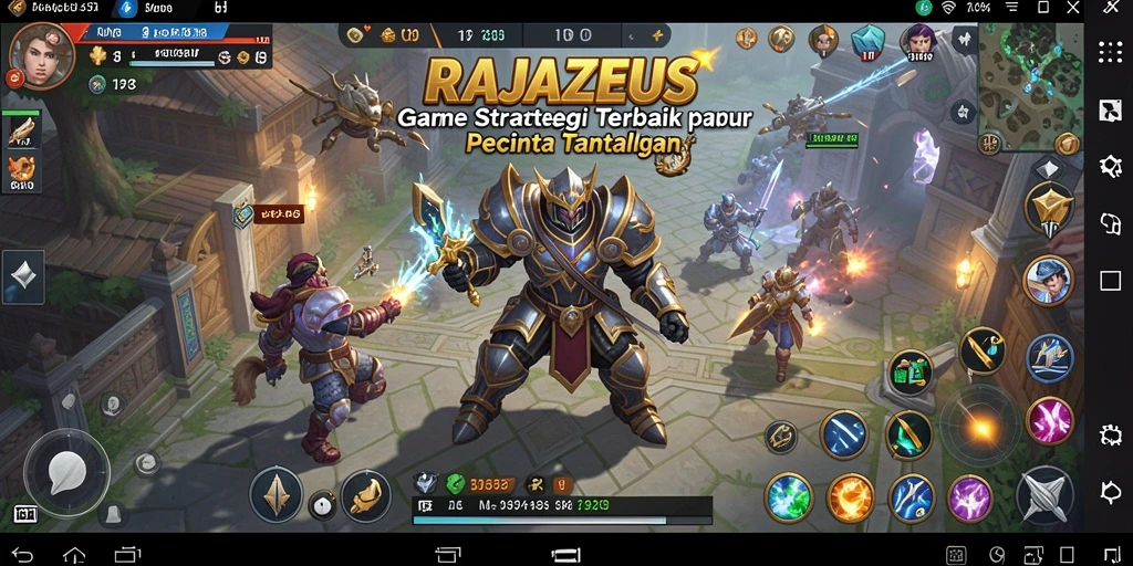 Tampilan gameplay RAJAZEUS yang menegangkan dan penuh strategi.