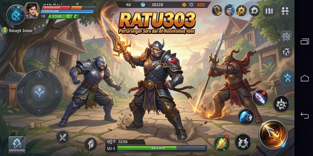 Tampilan aksi mendebarkan dalam duel karakter Fighting.