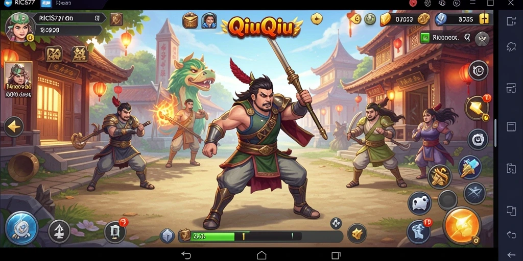 Tangkapan layar utama RICIS77 menampilkan gameplay QiuQiu yang seru.