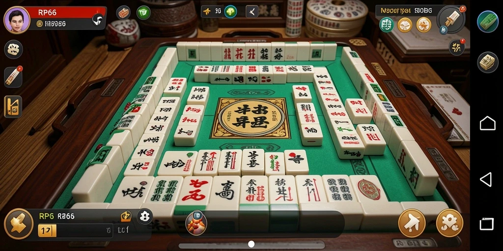 Screenshot gameplay RP66 yang menampilkan keseruan bermain Mahjong.