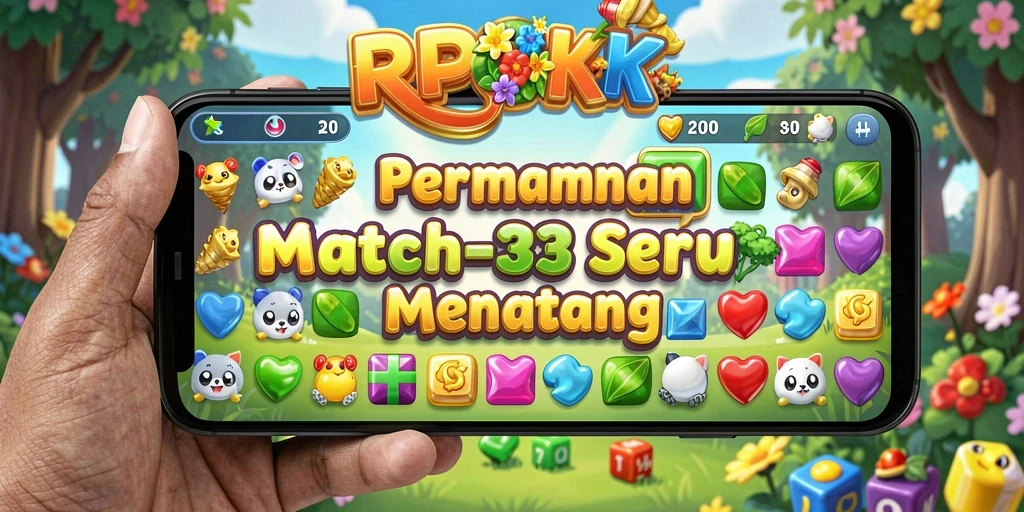Tampilan screenshot RPOK menampilkan aksi seru gameplay Match-3.
