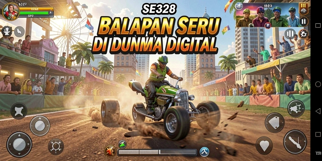 Tampilan gameplay balapan yang mendebarkan di SE328.