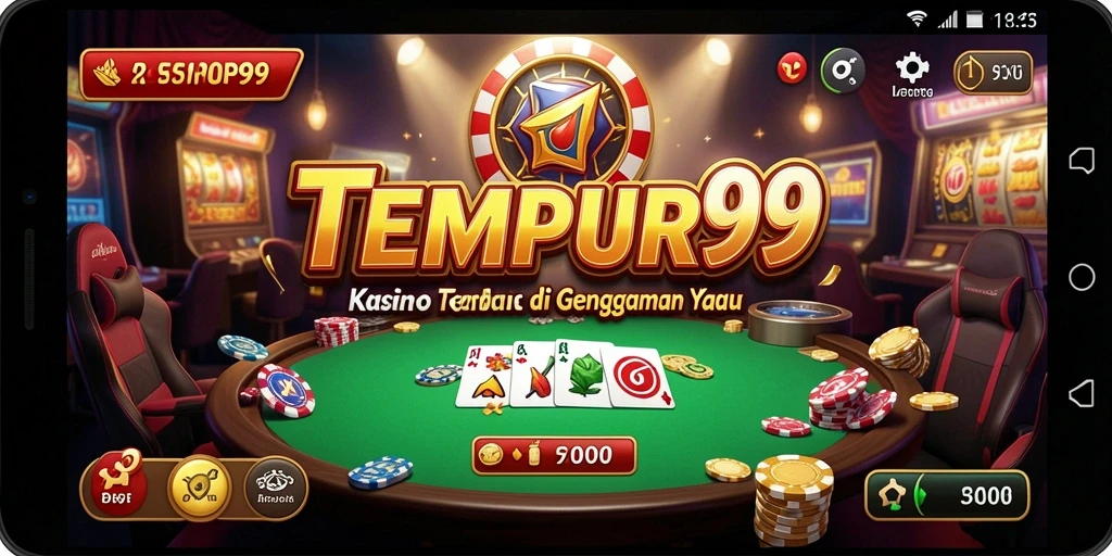Tampilan gameplay menarik dari TEMPUR99 dengan suasana kasino yang mendebarkan.