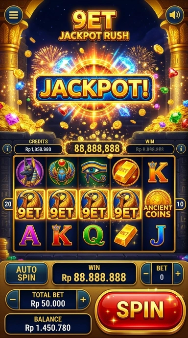 Antarmuka yang mudah digunakan di aplikasi 9et untuk kemudahan navigasi.